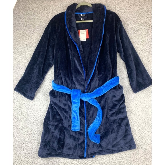 Plush & Lush Other - Jaclyn Intimates Plush Fleece Robe Women's Medium Navy‎ Blue NWT Belted
